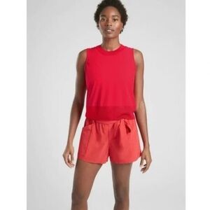 Athleta Women's Zephyr Shell Red Sleeveless Top